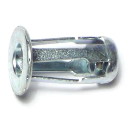 Midwest Fastener Rivet Nut, .906 in L, 1/4"-20 Thread Size, Steel, Zinc Plated, 12 PK 70726